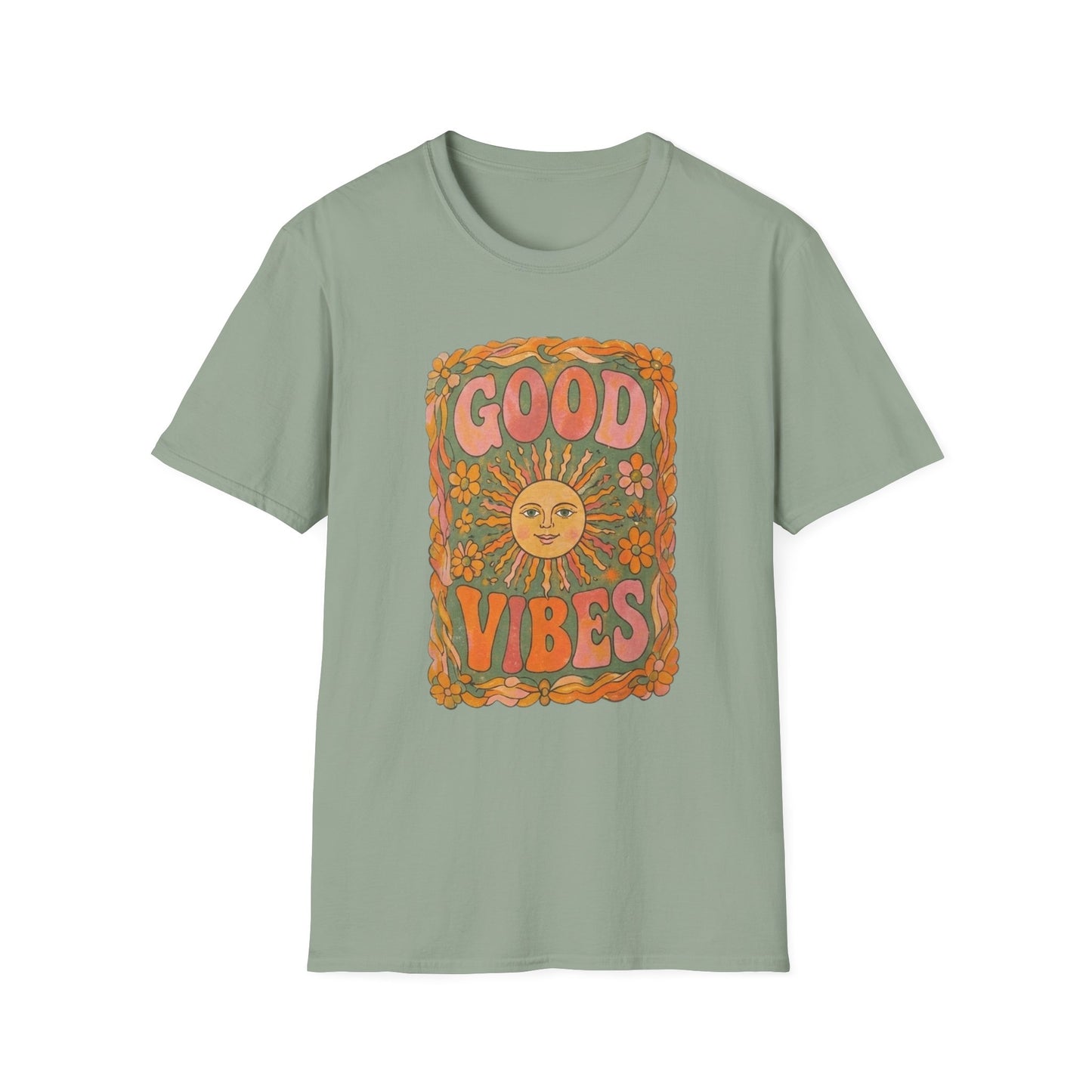 Good Vibes T-Shirt — Retro Sunflower Positive Graphic Tee
