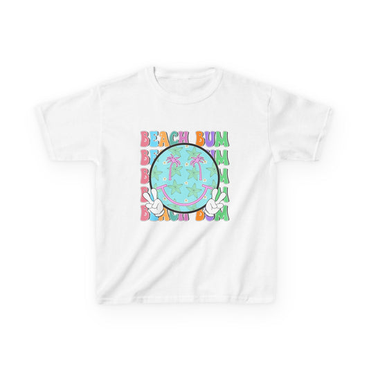 Kids T-Shirt – "Beach Bum" Retro Smiley Tee