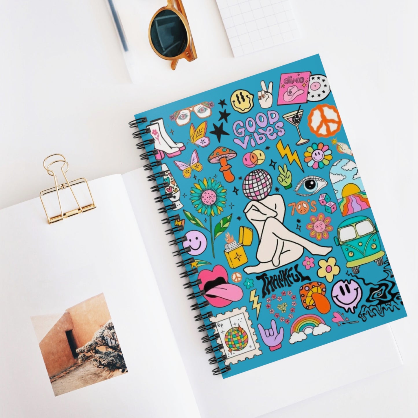 Good Vibes Doodle Spiral Notebook — Ruled Journal for Notes & School