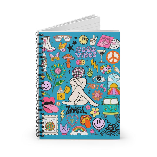 Good Vibes Doodle Spiral Notebook — Ruled Journal for Notes & School
