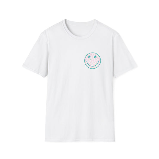 Smiley Floral Checkerboard T-Shirt