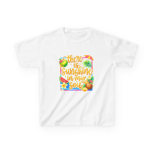 Kids T‑Shirt — "There Is Sunshine In My Soul" Tropical Sunshine Design