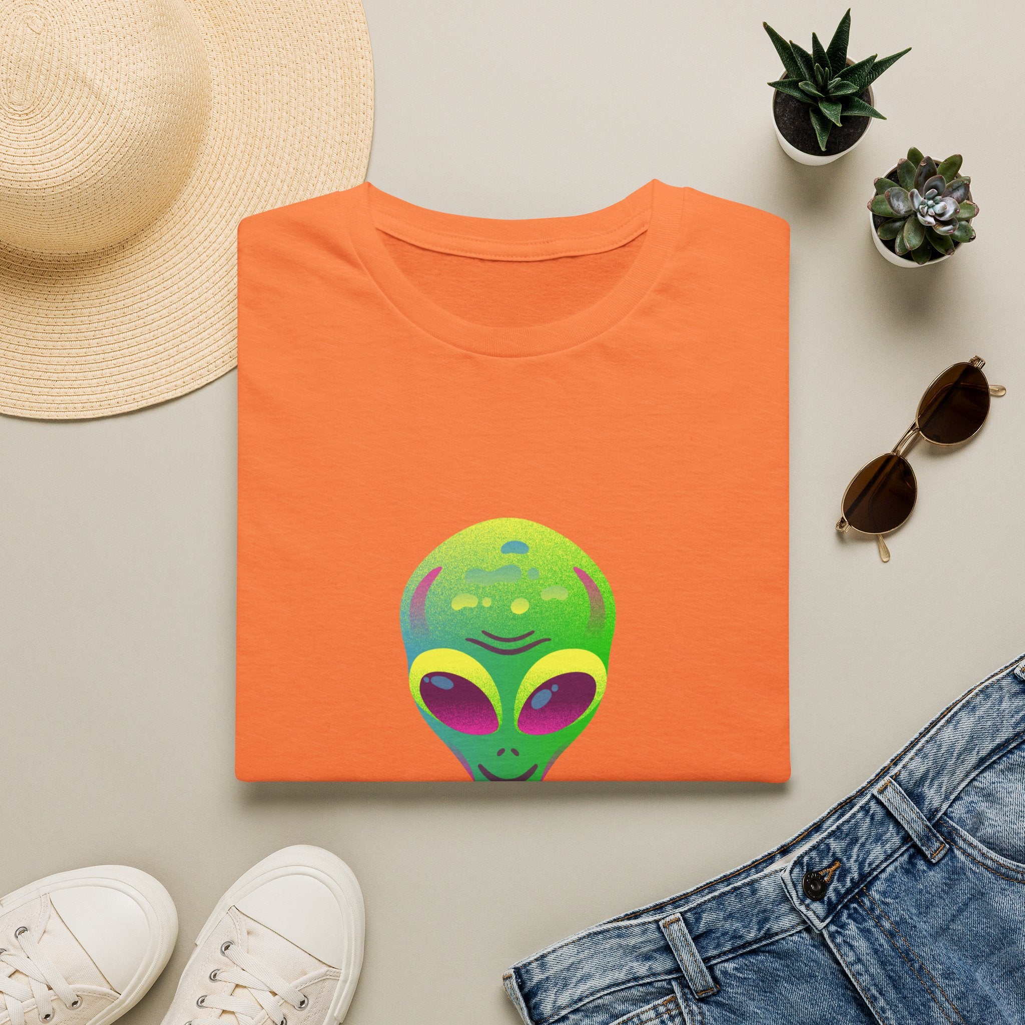 Alien "Be Different" T-Shirt — Colorful Retro UFO Graphic Tee