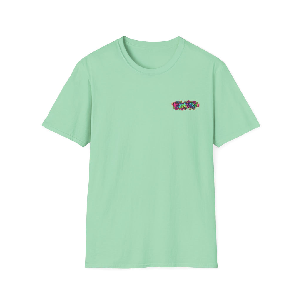 Tie Dye Cat Graphic T-Shirt — Colorful Mini Logo Tee