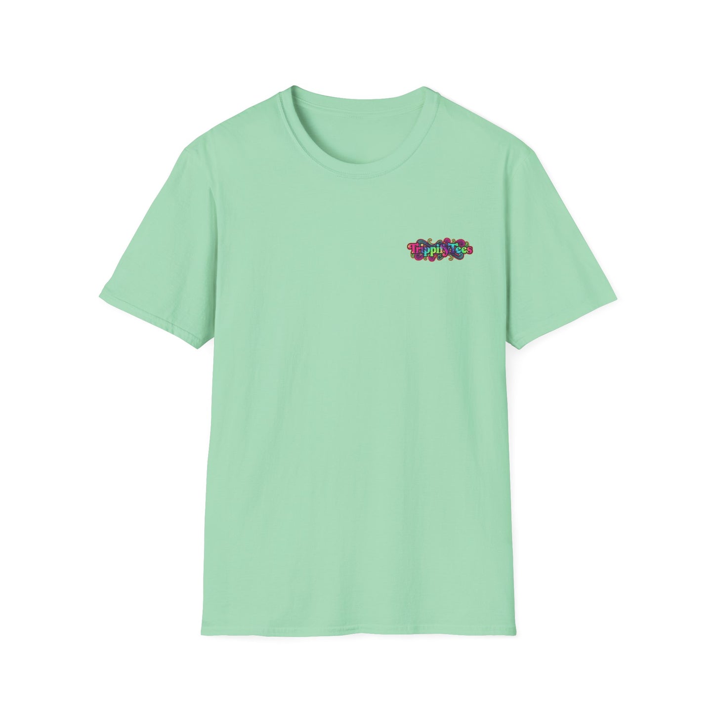 Tie Dye Cat Graphic T-Shirt — Colorful Mini Logo Tee