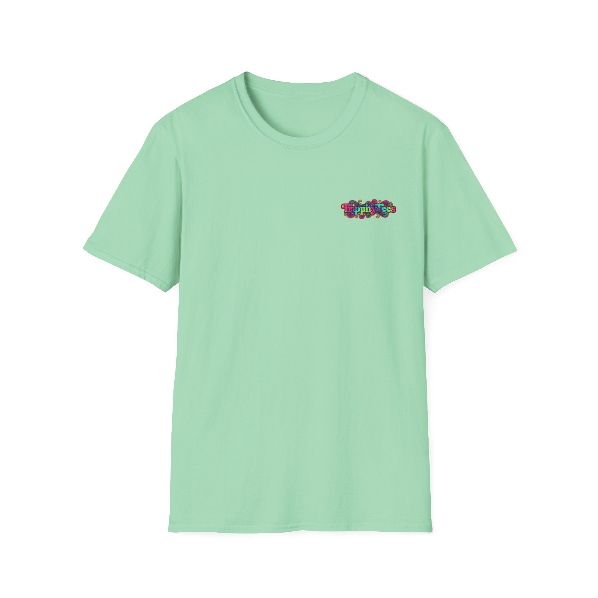 Tie Dye Cat Graphic T-Shirt — Colorful Mini Logo Tee