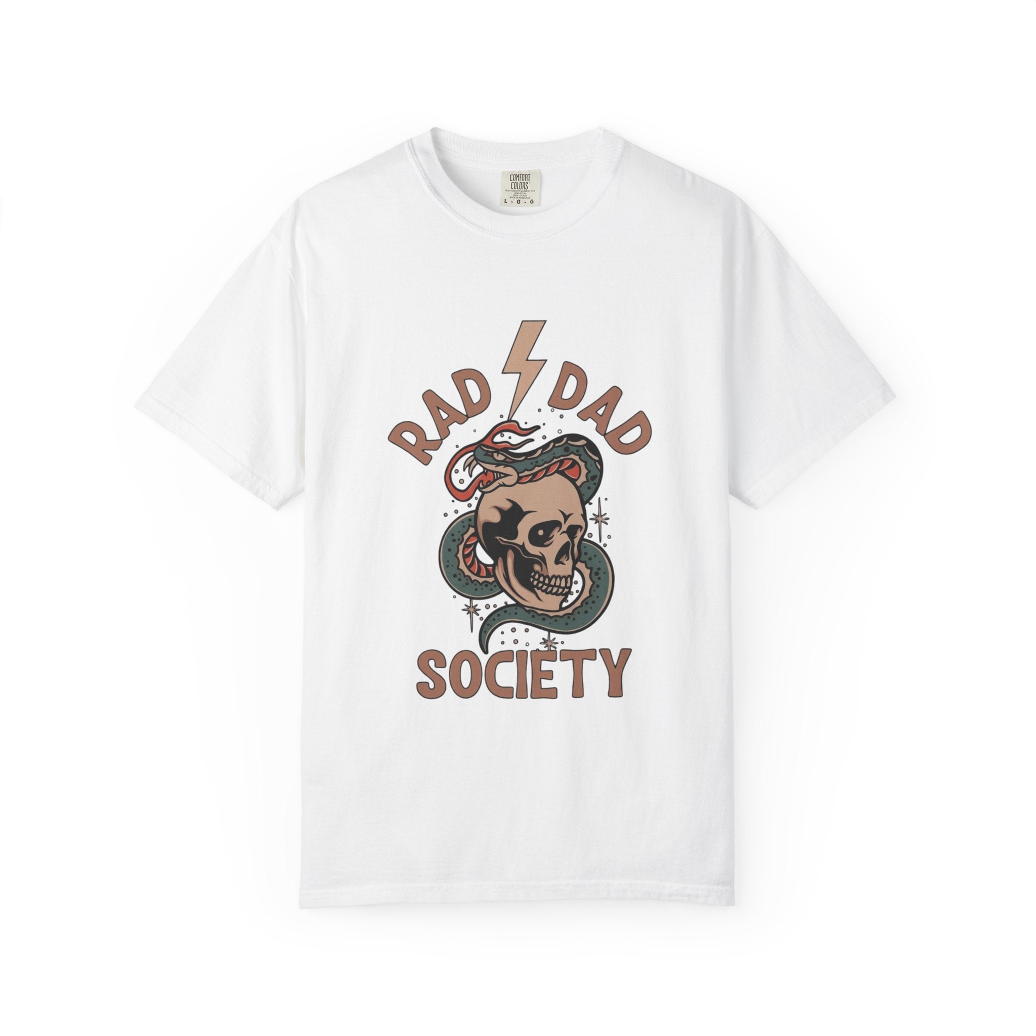 Rad Dad Society T-Shirt — Retro Skull & Snake Graphic Tee for Fathers
