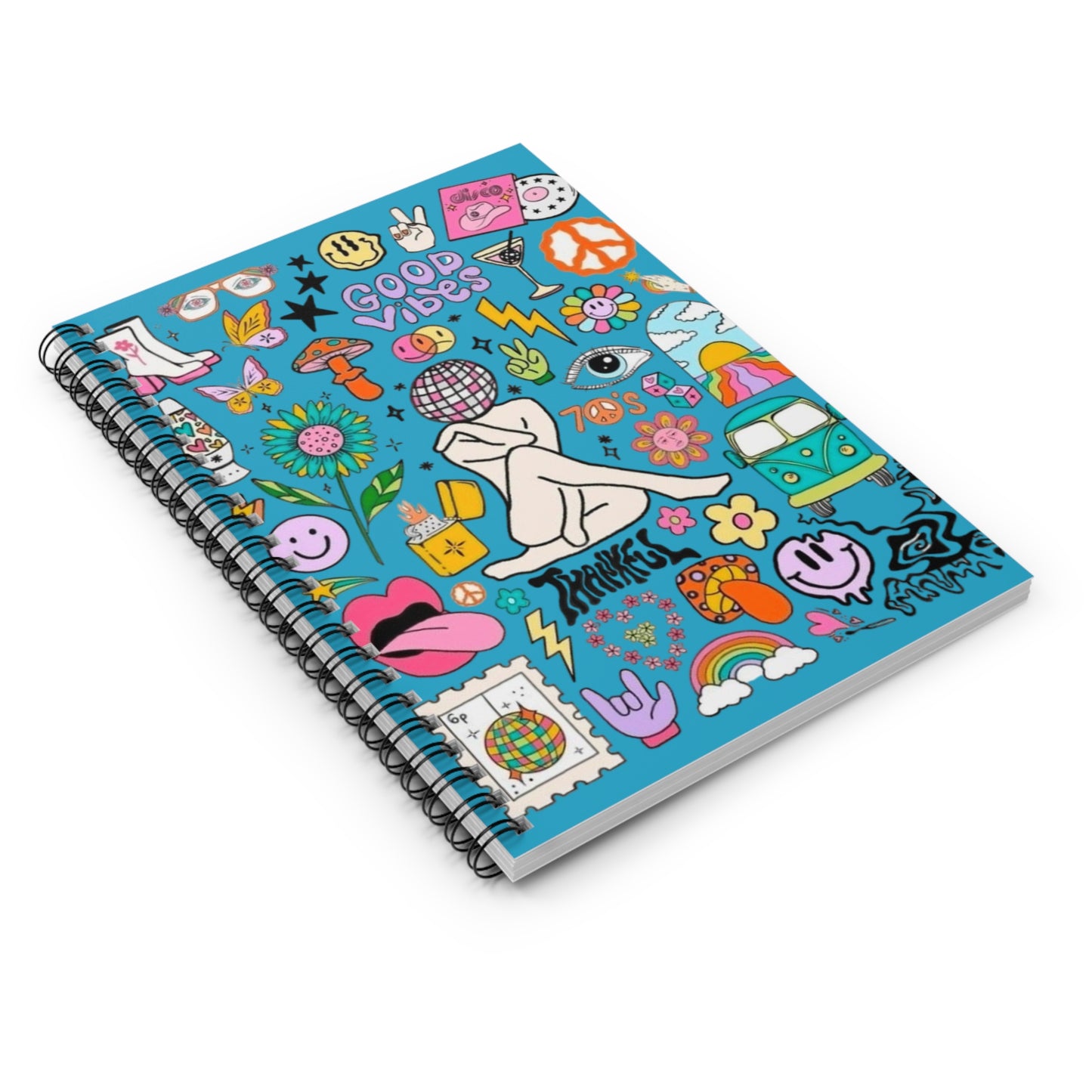 Good Vibes Doodle Spiral Notebook — Ruled Journal for Notes & School