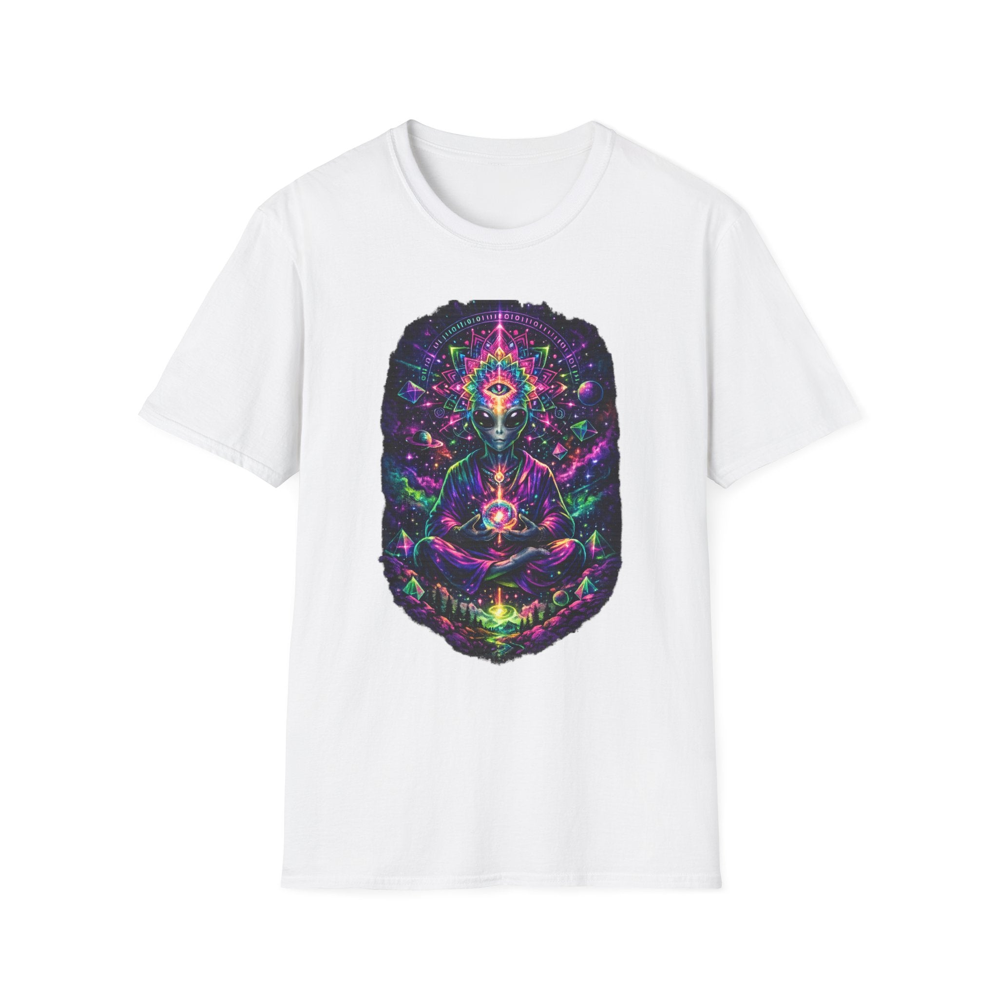 Psychedelic Third Eye Alien T-Shirt — Cosmic Meditation Graphic Tee