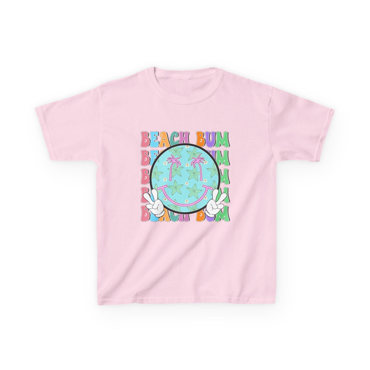 Kids T-Shirt – "Beach Bum" Retro Smiley Tee