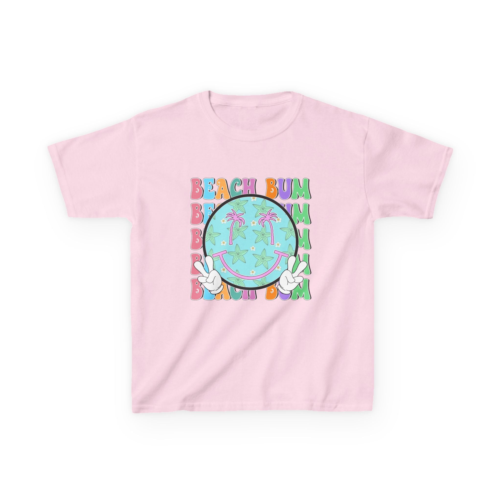 Kids T-Shirt – "Beach Bum" Retro Smiley Tee