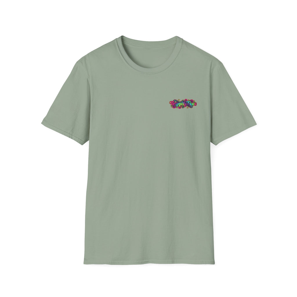 Tie Dye Cat Graphic T-Shirt — Colorful Mini Logo Tee