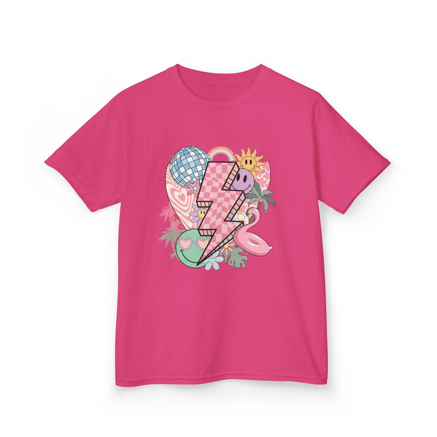 Kids Lightning Heart Graphic Tee — Cute Tropical Surf Vibes