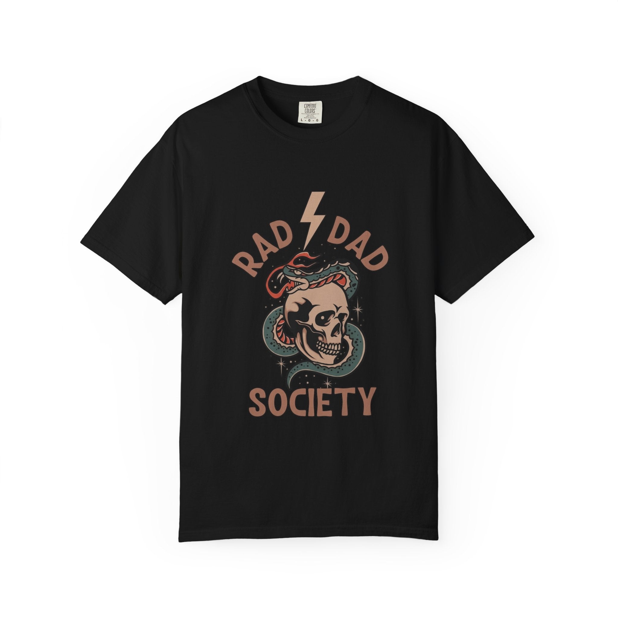 Rad Dad Society T-Shirt — Retro Skull & Snake Graphic Tee for Fathers