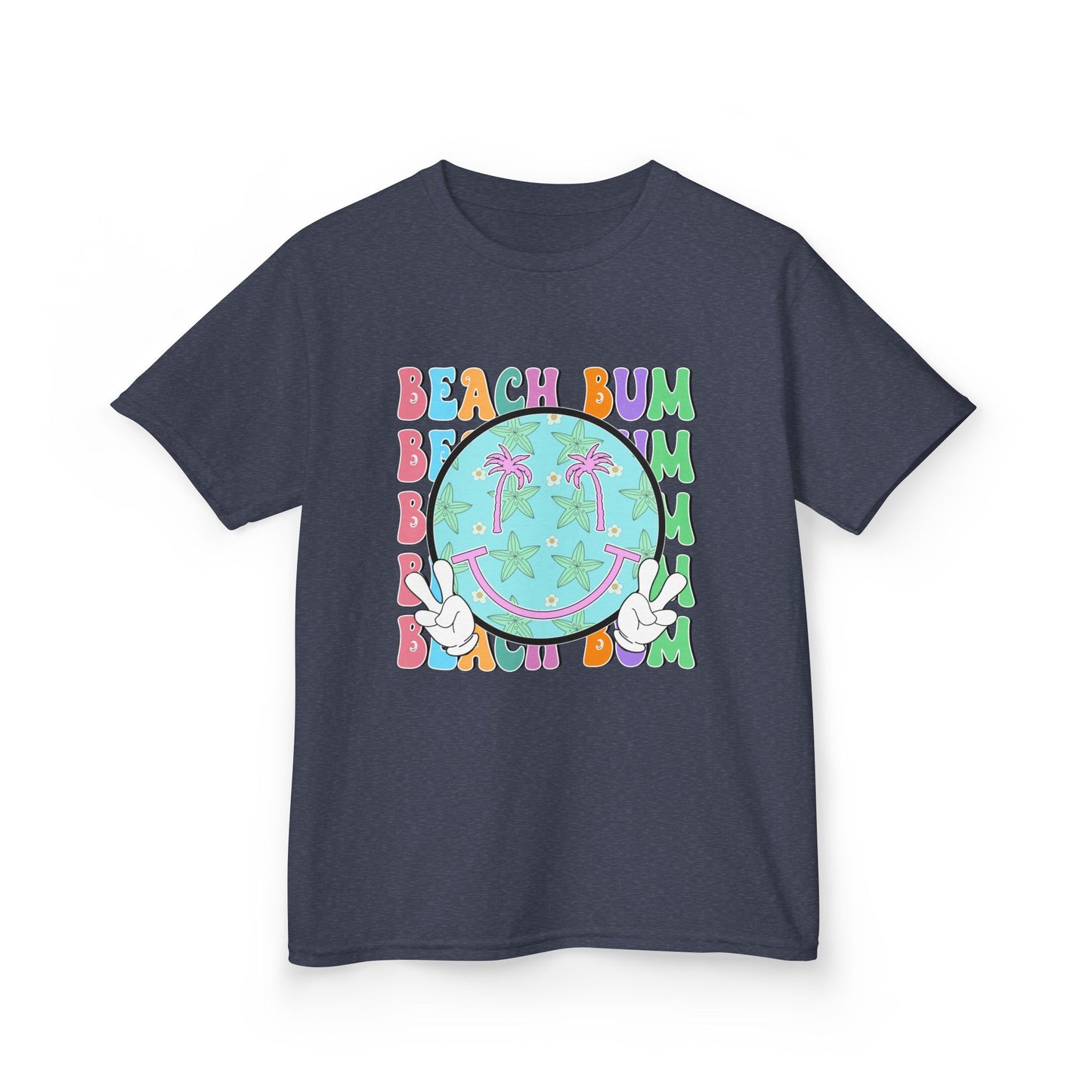 Kids T-Shirt – "Beach Bum" Retro Smiley Tee