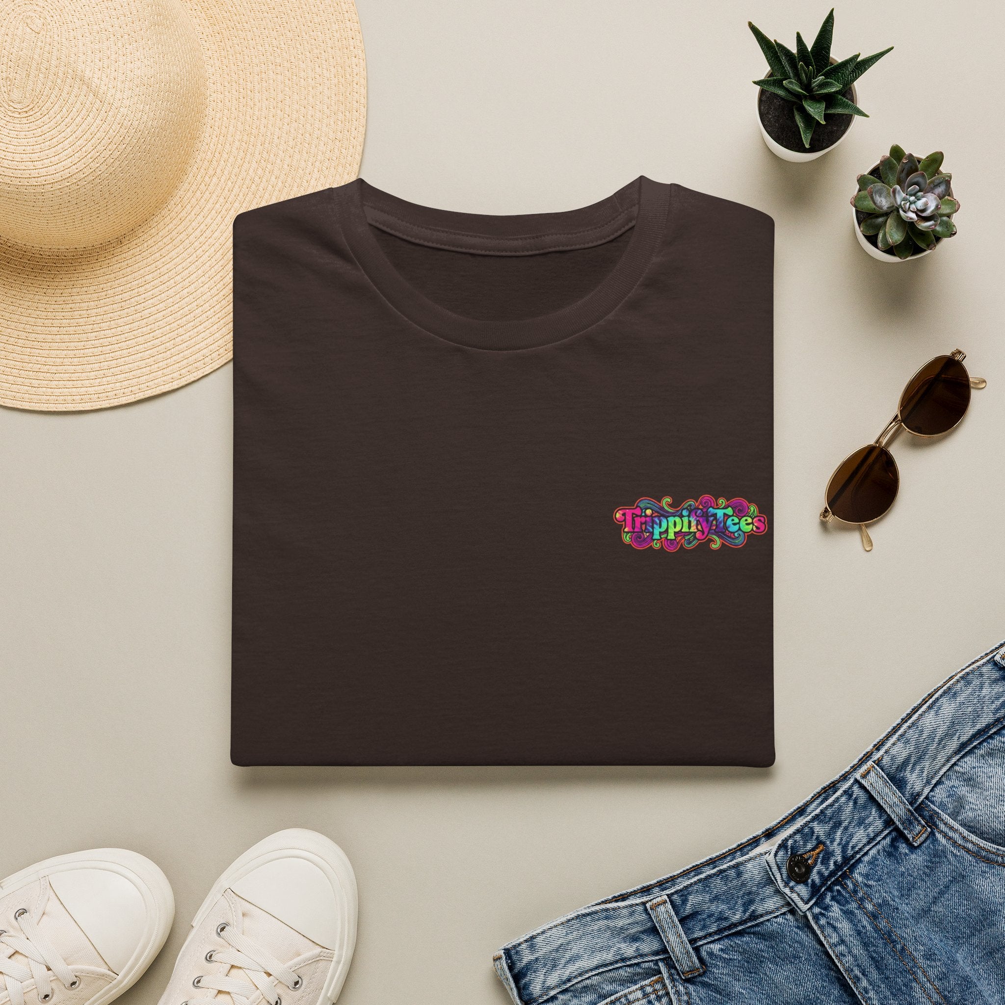 Tie Dye Cat Graphic T-Shirt — Colorful Mini Logo Tee
