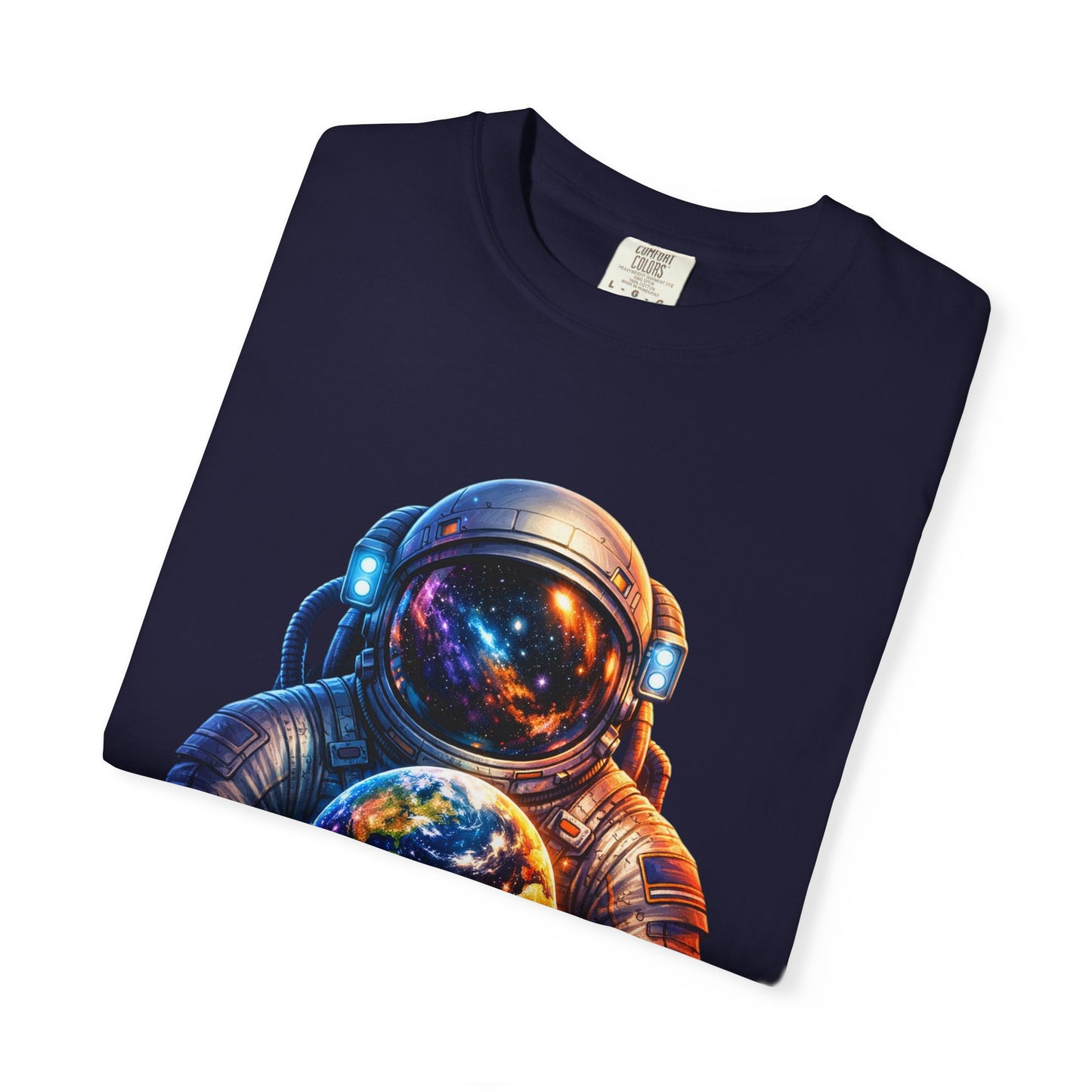 Astronaut Holding Melting Planet T-Shirt — Psychedelic Space Graphic Tee