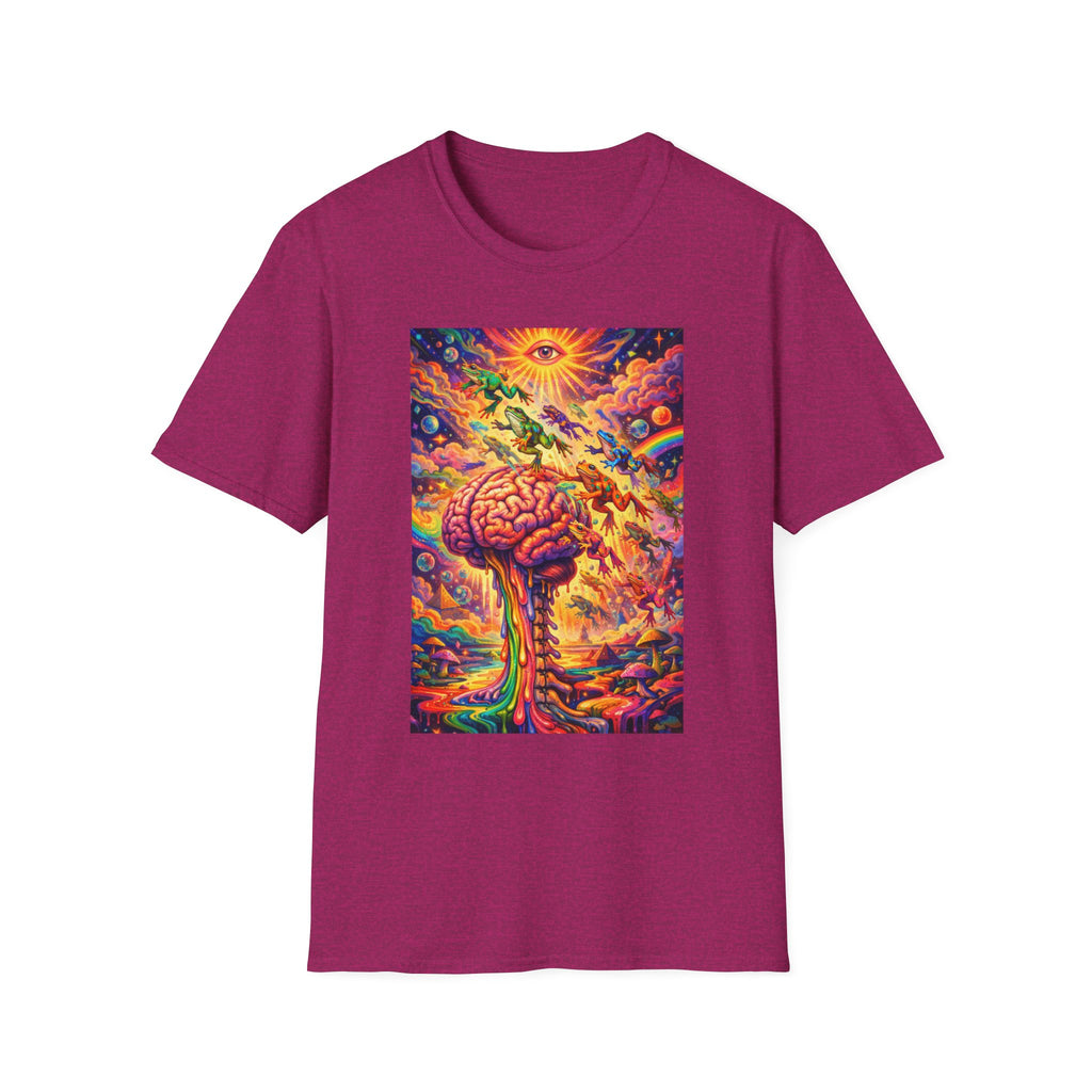 Psychedelic Brain Frog T-Shirt — Trippy Rainbow Mindscape Art