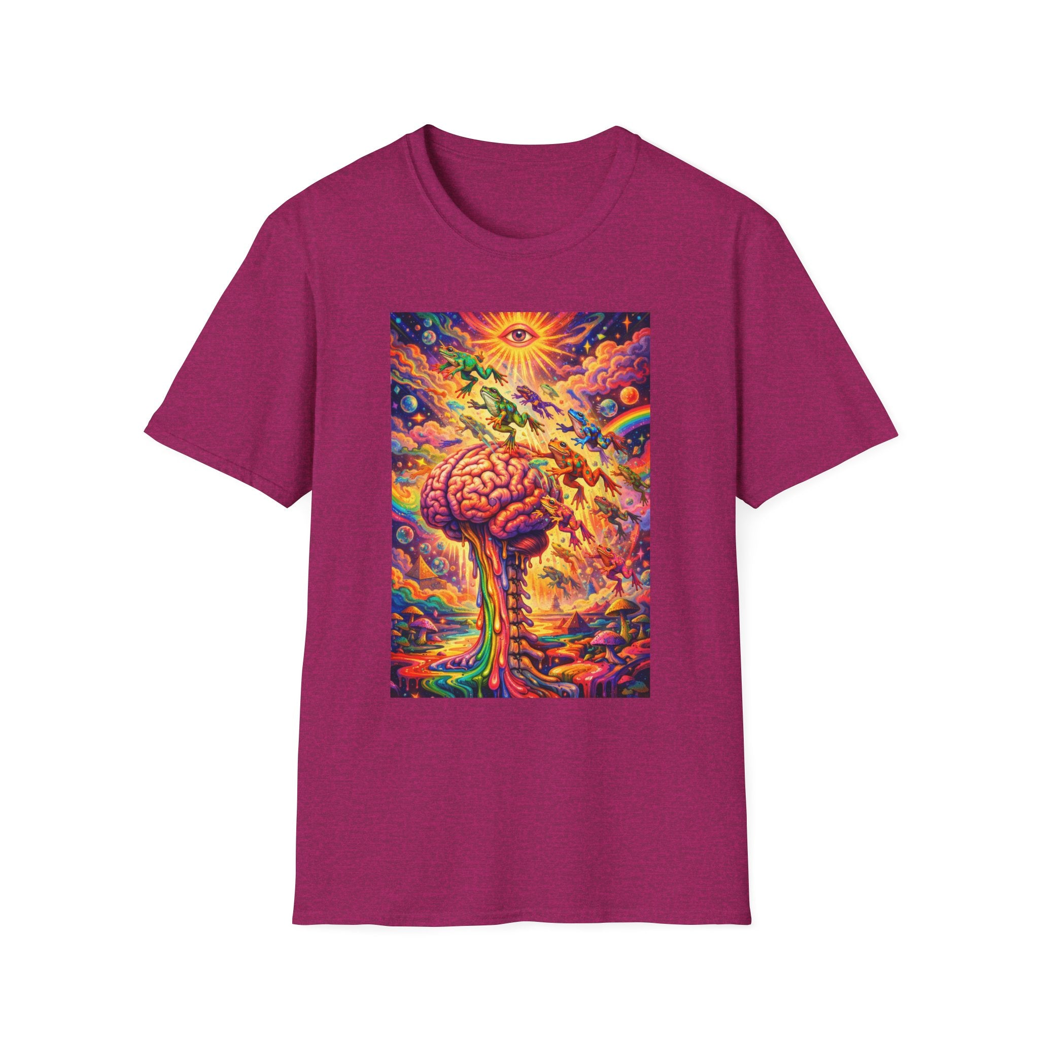 Psychedelic Brain Frog T-Shirt — Trippy Rainbow Mindscape Art