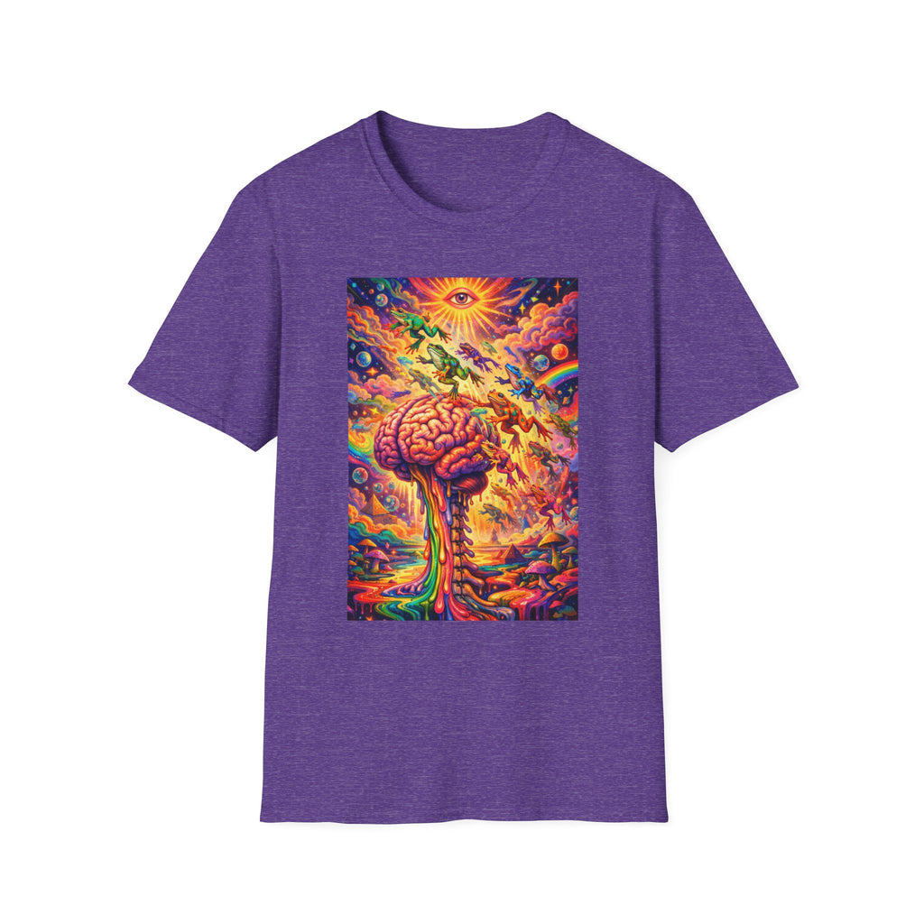 Psychedelic Brain Frog T-Shirt — Trippy Rainbow Mindscape Art