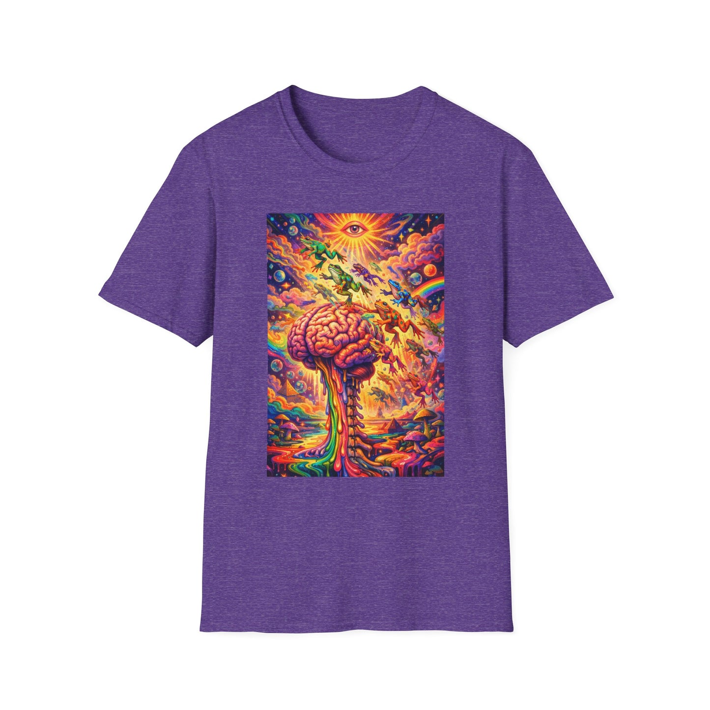 Psychedelic Brain Frog T-Shirt — Trippy Rainbow Mindscape Art