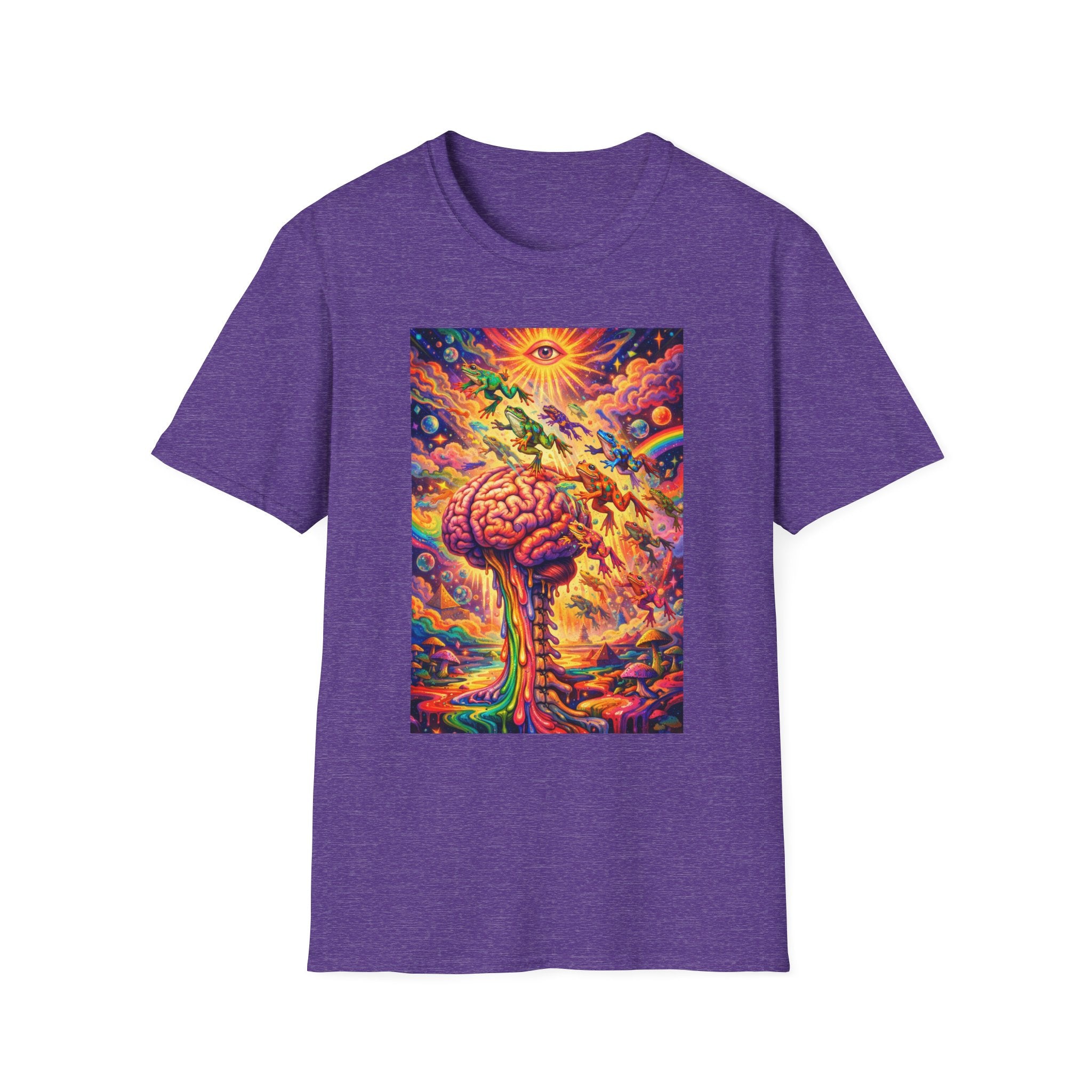 Psychedelic Brain Frog T-Shirt — Trippy Rainbow Mindscape Art