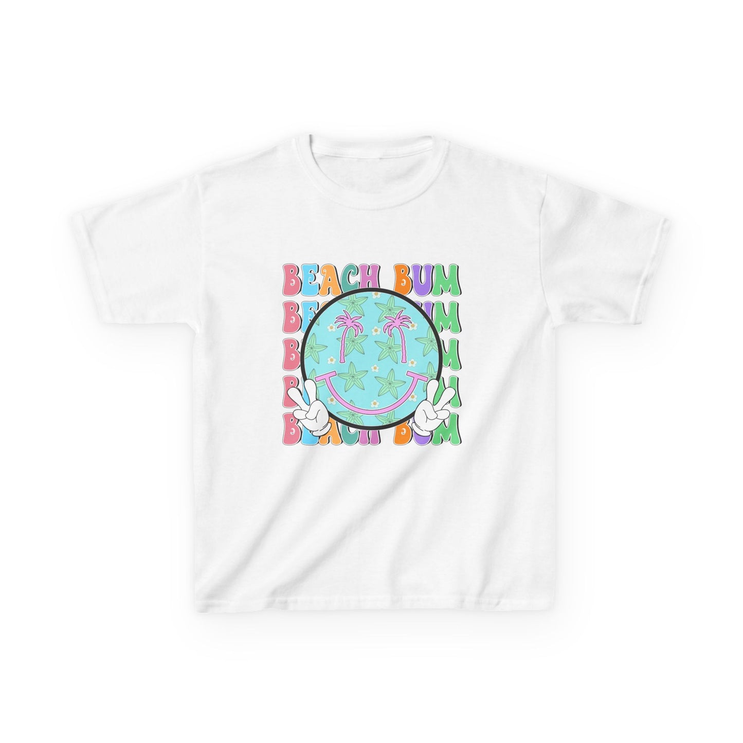 Kids T-Shirt – "Beach Bum" Retro Smiley Tee