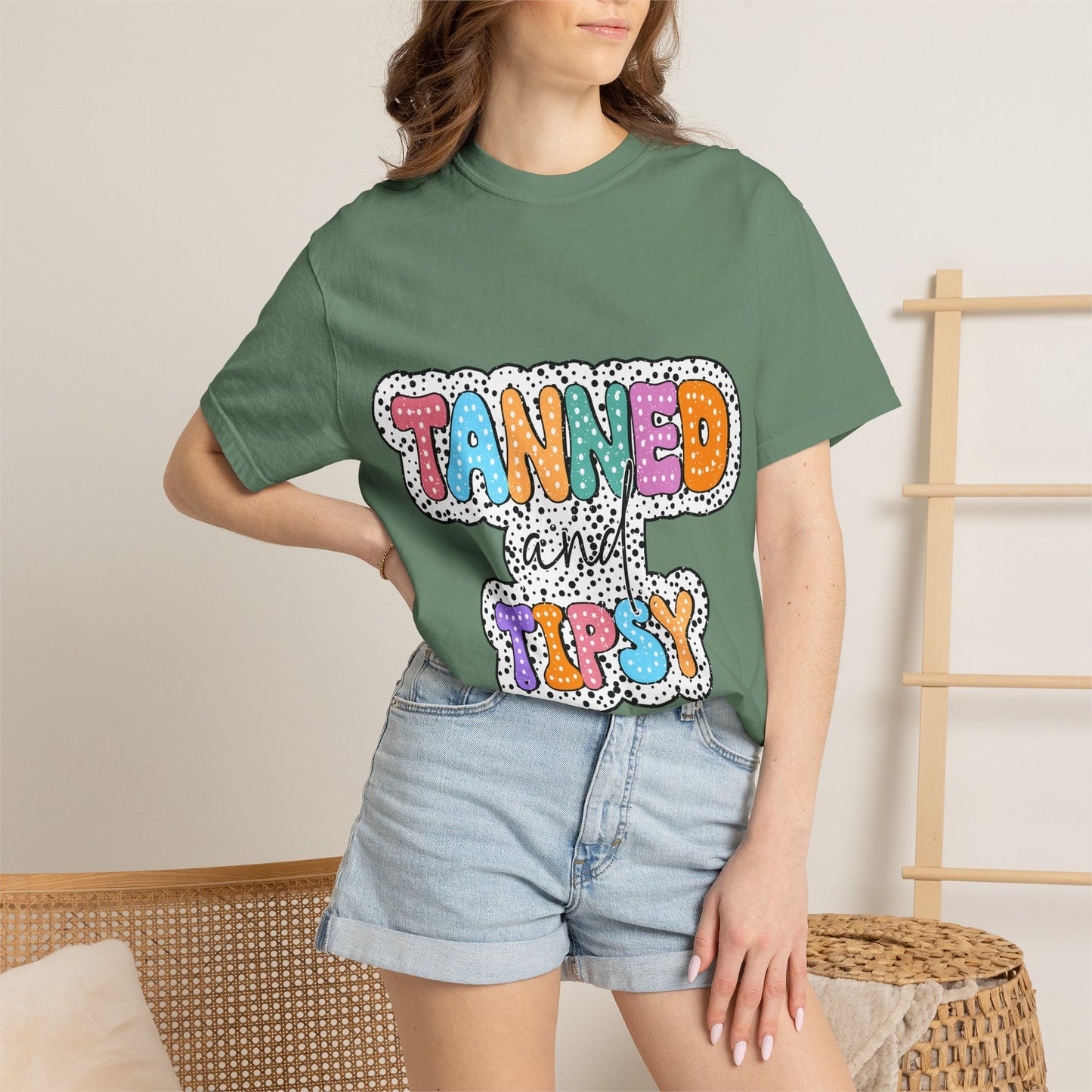 Tanned & Tipsy Mom T-Shirt — Summer Funny Tee