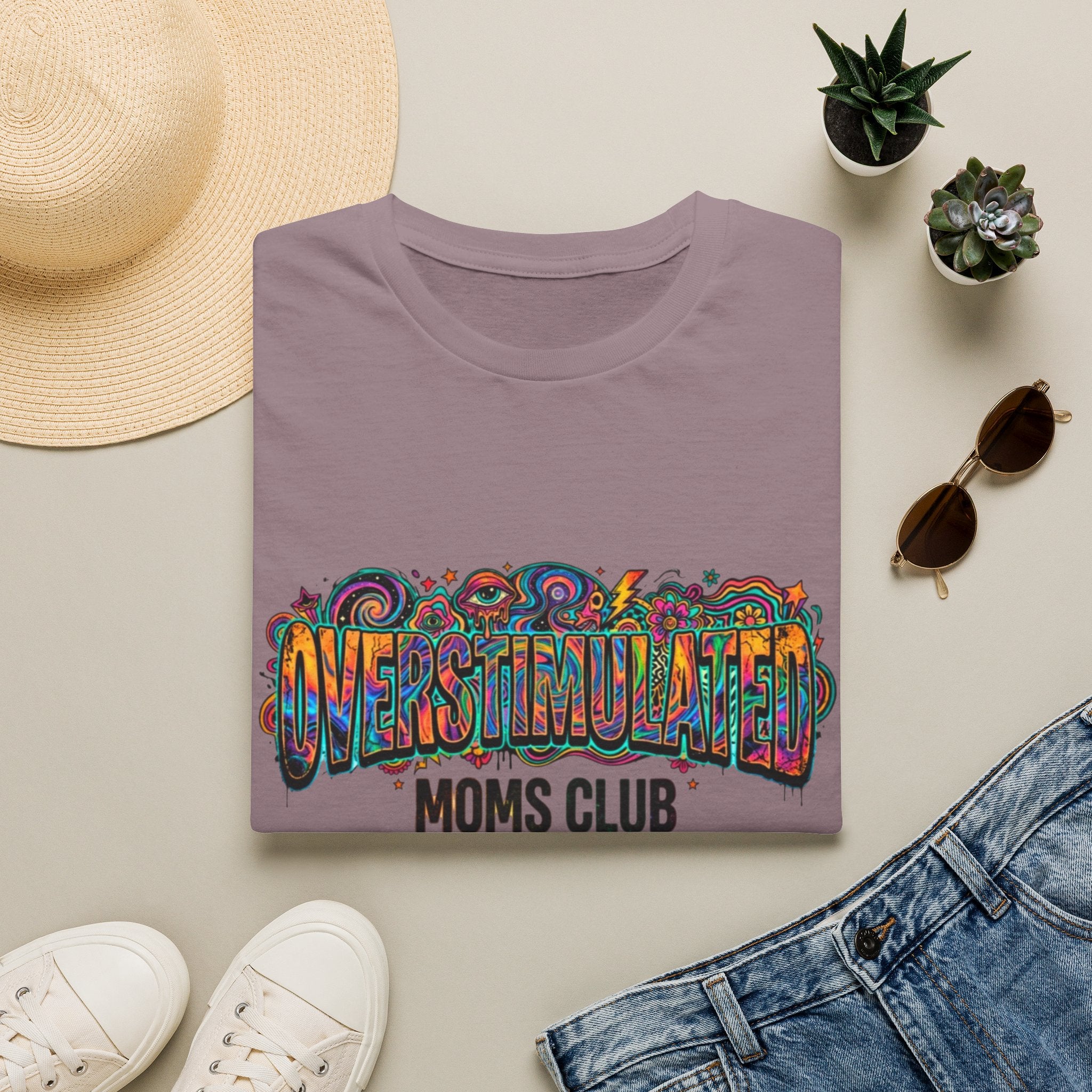 Trippy Overstimulated Moms Club T-Shirt