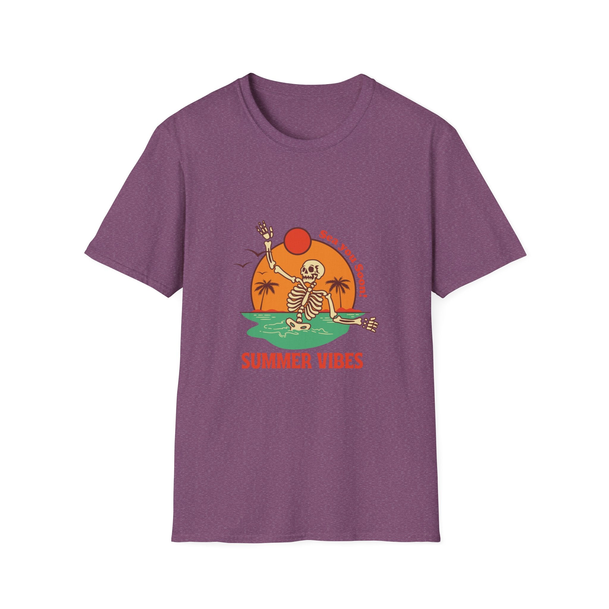 Summer Vibes Skeleton Tee — "Sea You Soon" Retro Beach T-Shirt