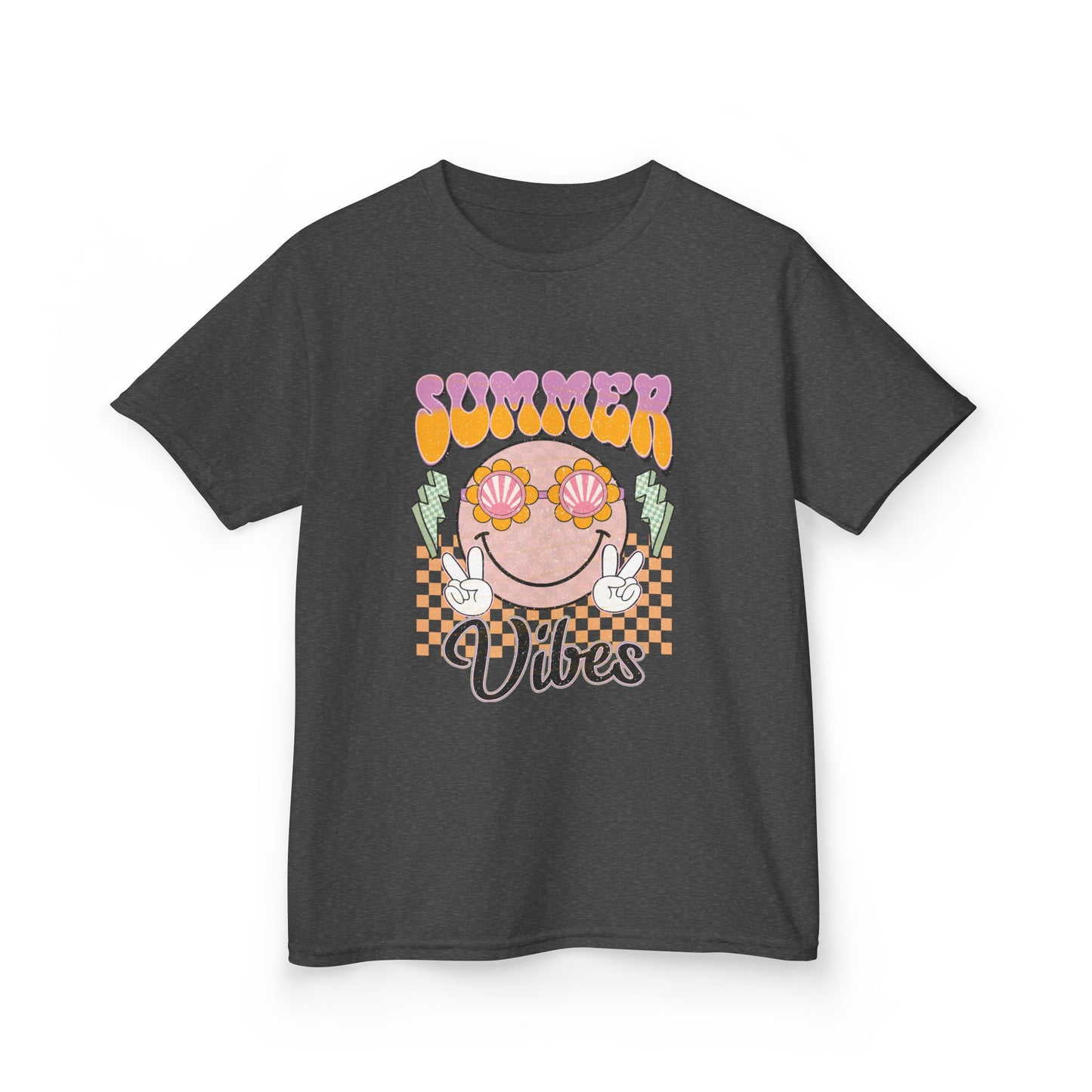 Kids Tee — "Groovy Summer Vibes" Smiley Graphic