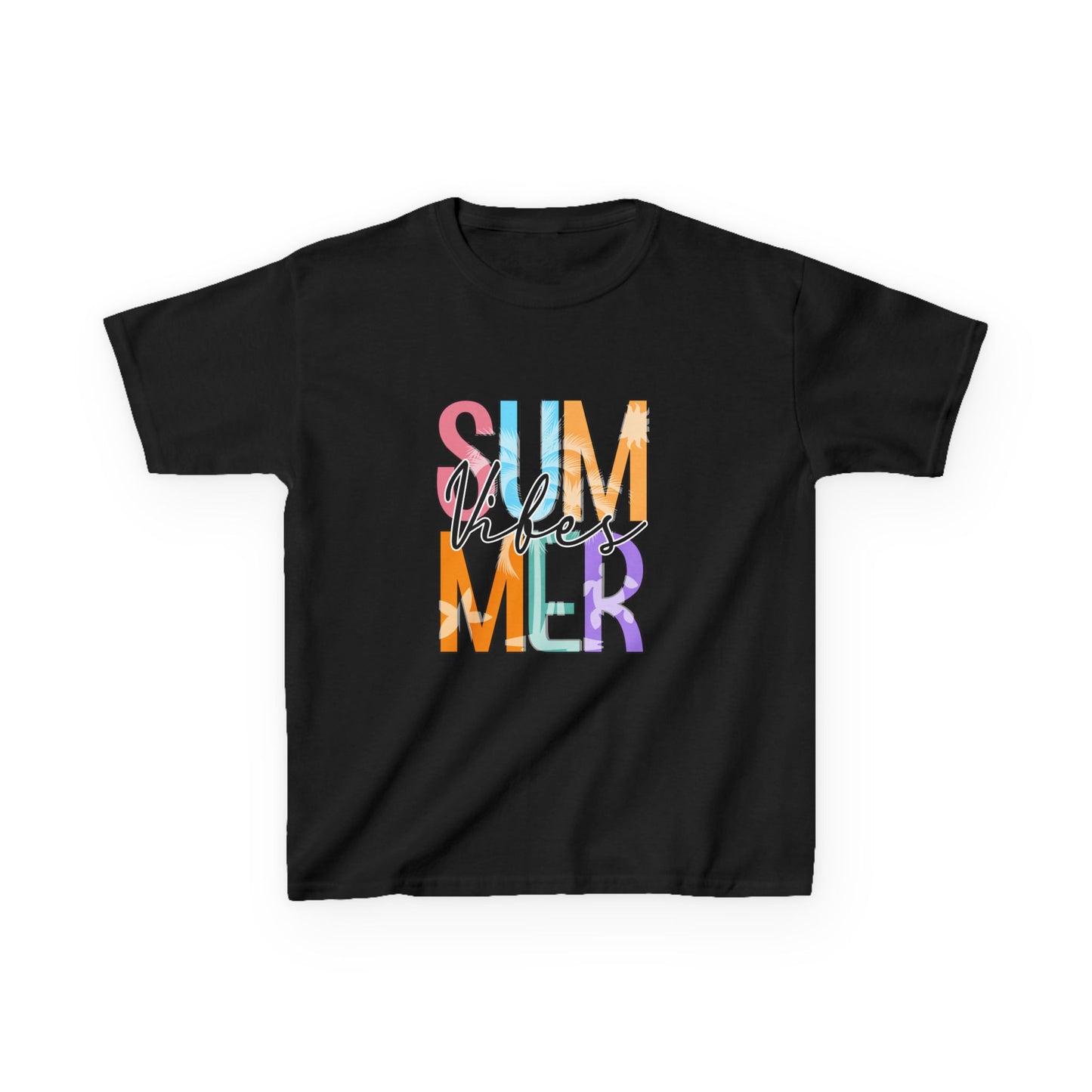 Kids 'Summer Vibes' Colorful Block Letter Tee