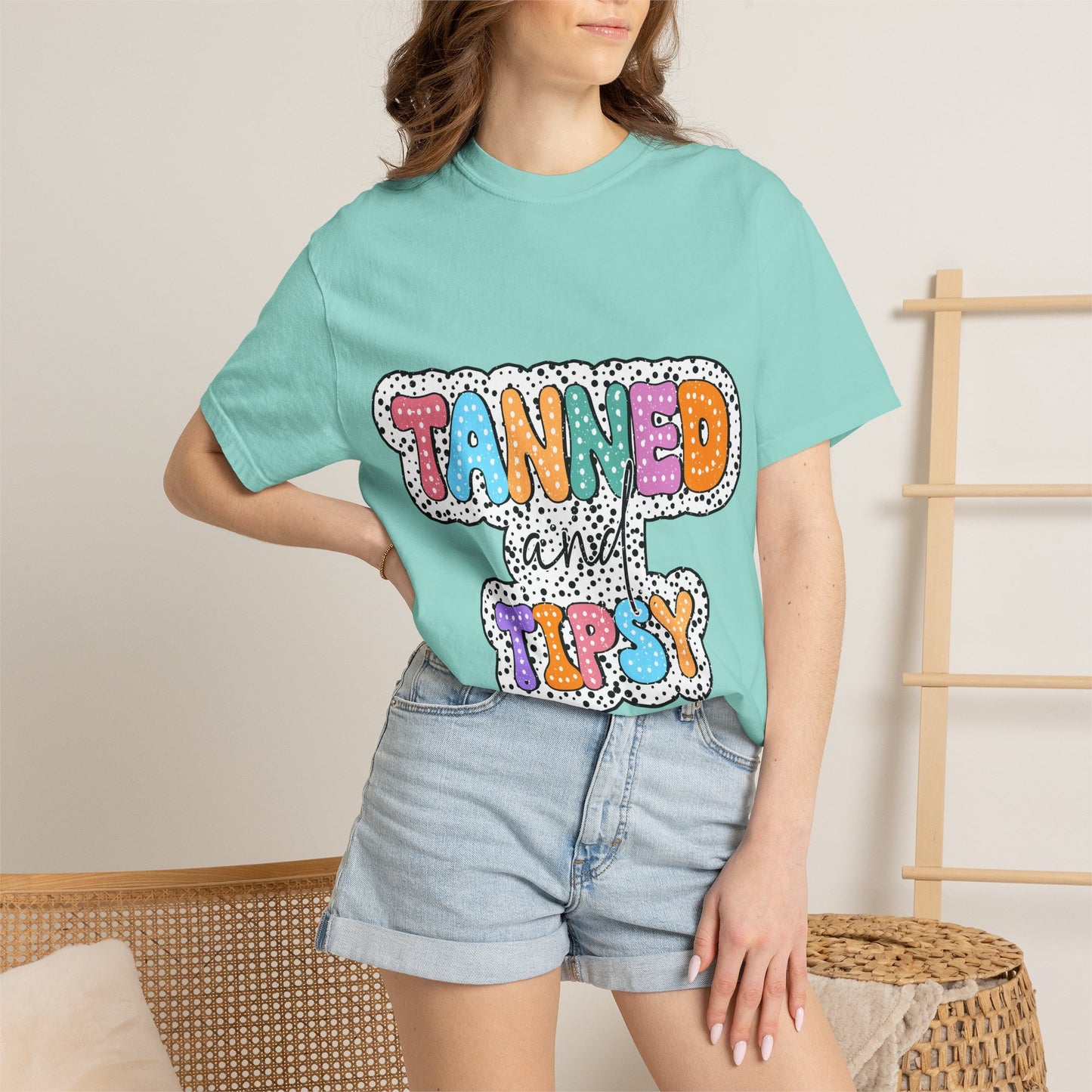 Tanned & Tipsy Mom T-Shirt — Summer Funny Tee