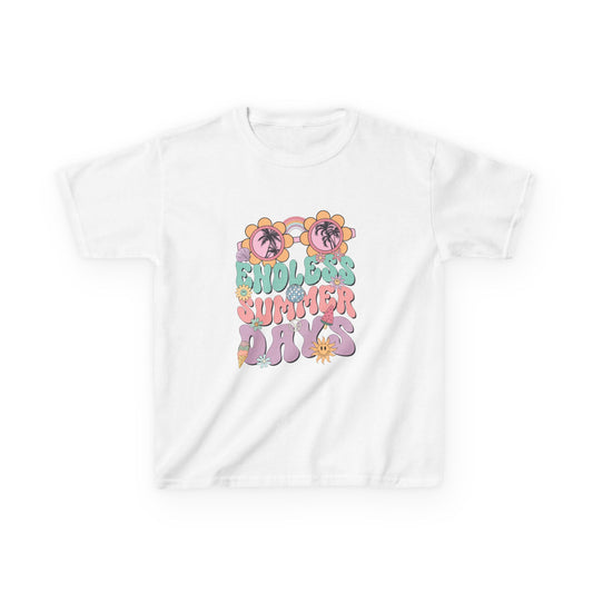 Kids Summer Tee — "Endless Summer Days" Retro Floral Sunglasses Shirt