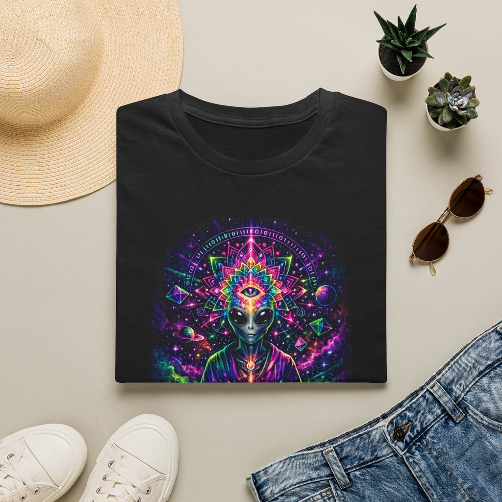 Psychedelic Third Eye Alien T-Shirt — Cosmic Meditation Graphic Tee