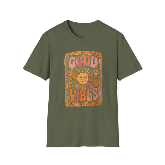 Good Vibes T-Shirt — Retro Sunflower Positive Graphic Tee