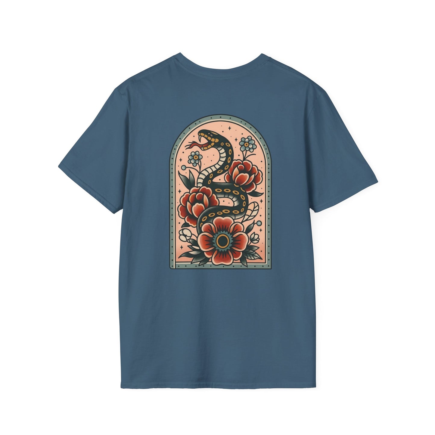 Vintage Snake & Floral Tattoo T-Shirt