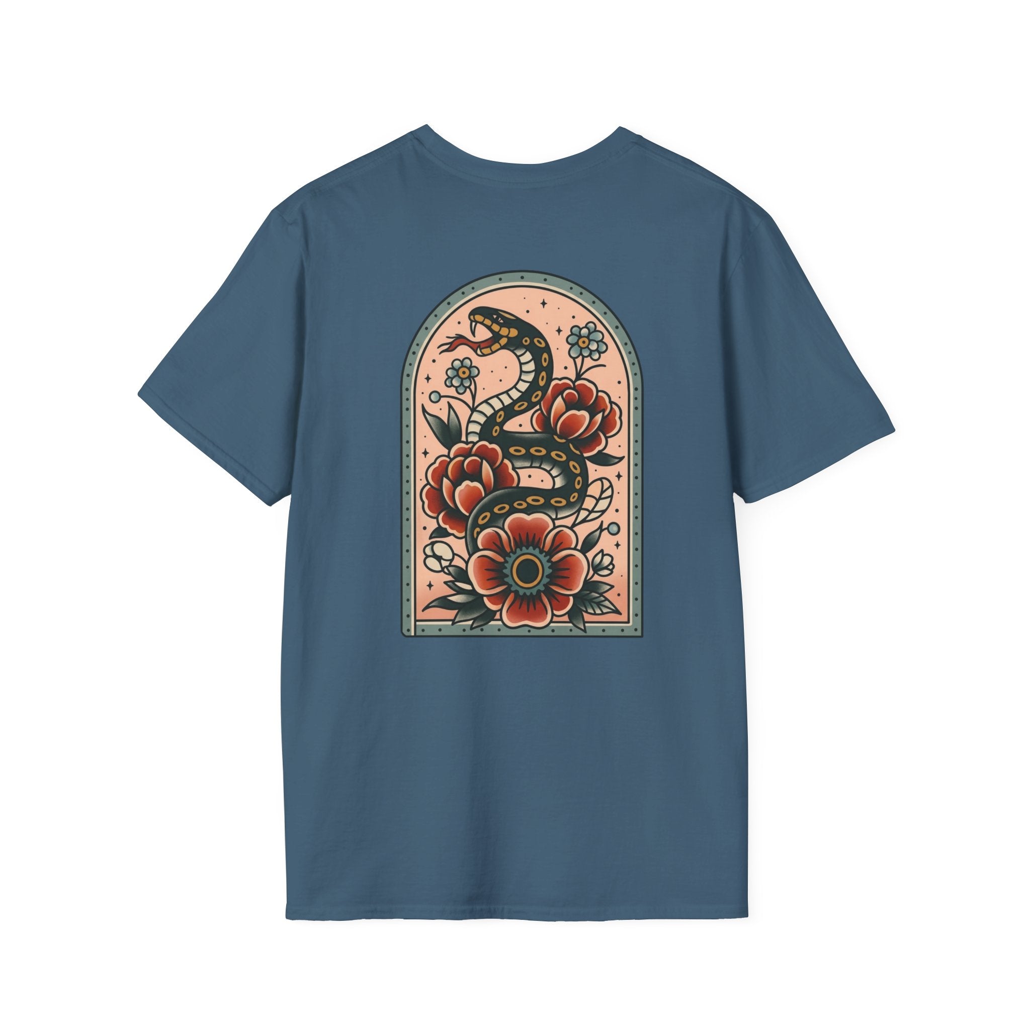 Vintage Snake & Floral Tattoo T-Shirt