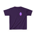 Kids T-Shirt — Neon Smiley Face Graphic Tee (Pink & Blue)