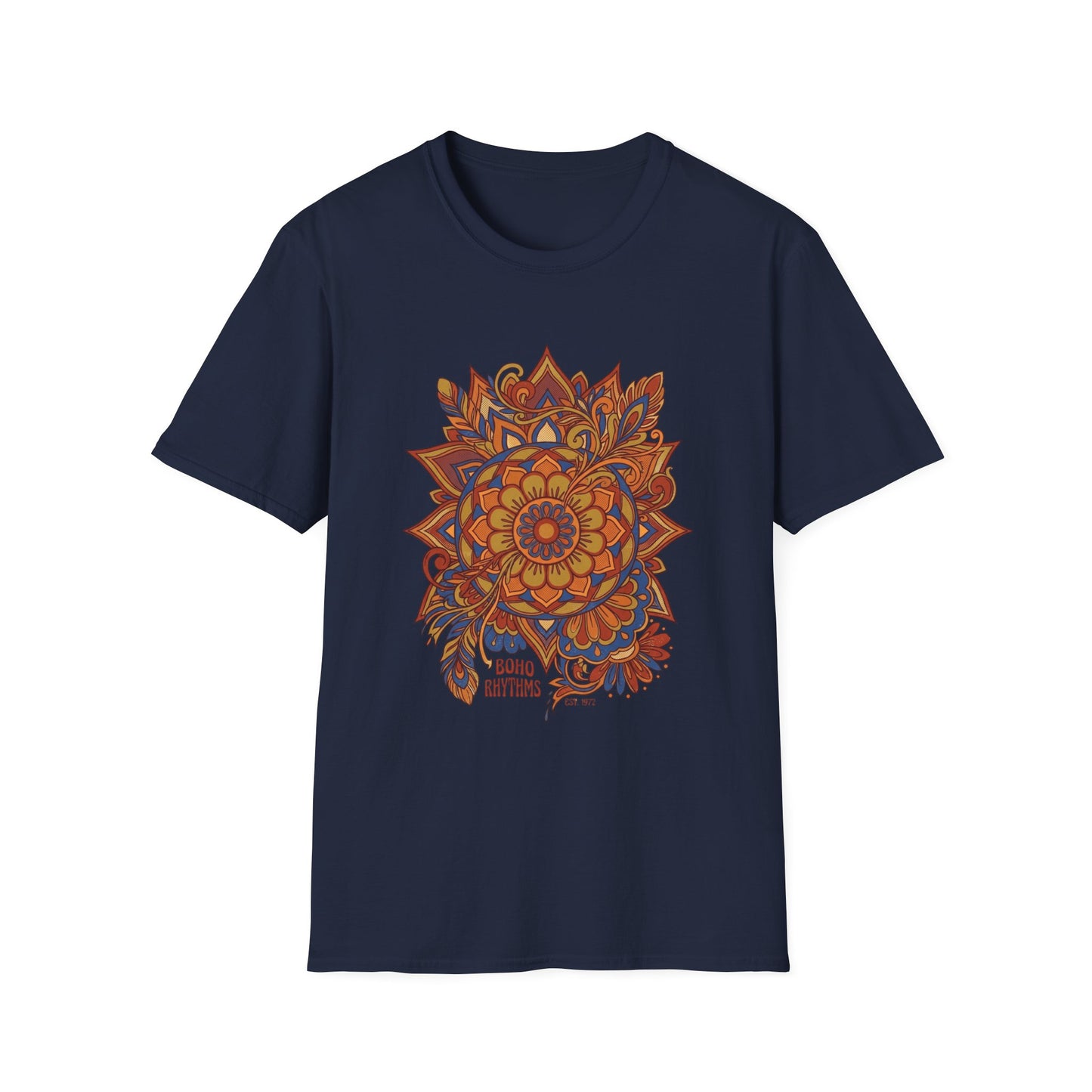 Boho Mandala T-Shirt — Floral Sunburst Graphic
