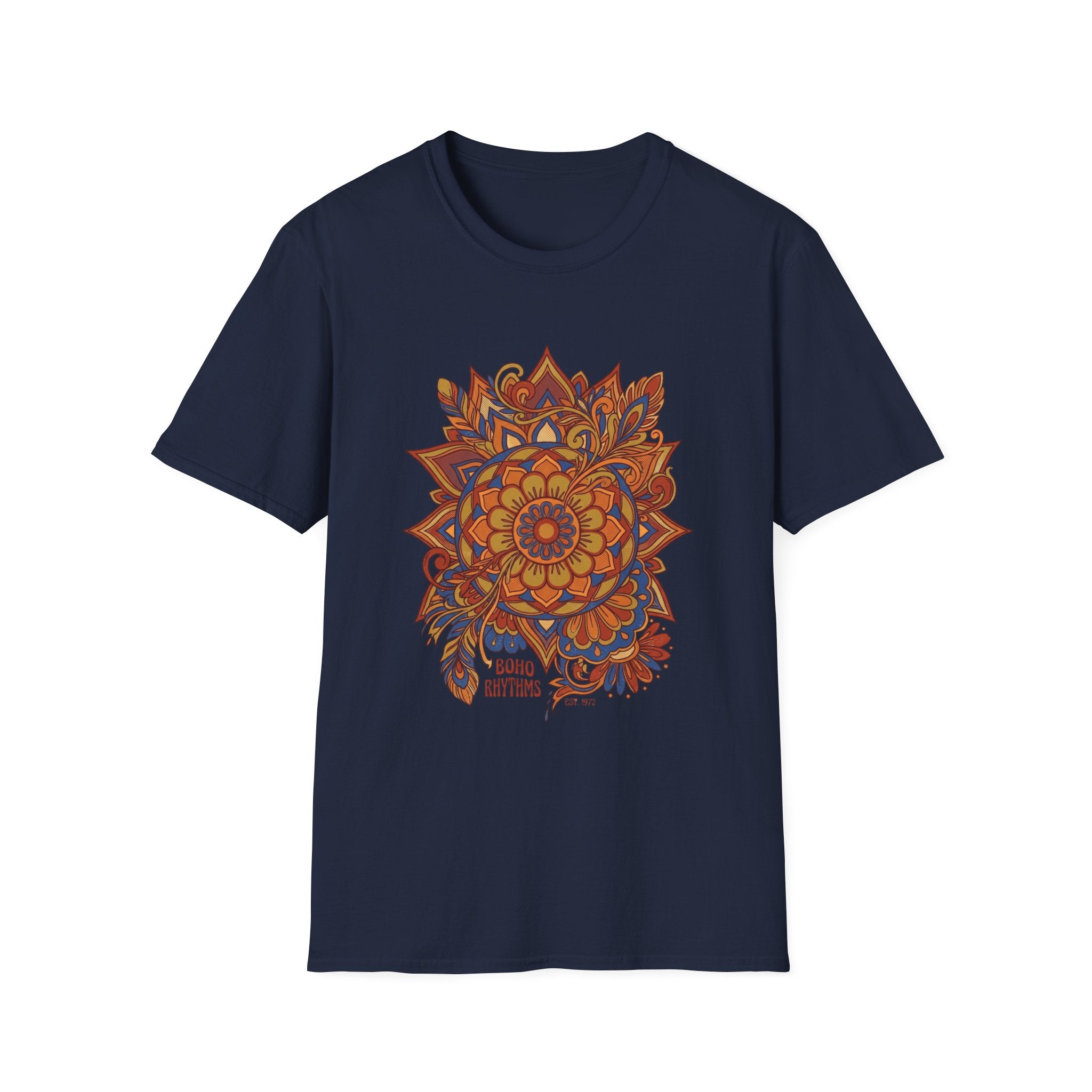 Boho Mandala T-Shirt — Floral Sunburst Graphic