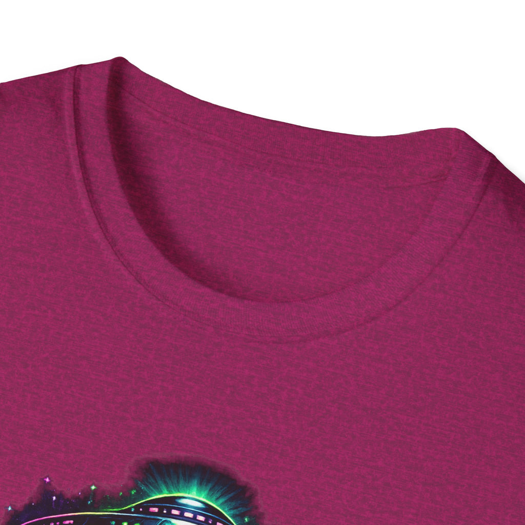 Alien Abduction Graphic Tee — Neon UFO & Alien Illustration T-Shirt