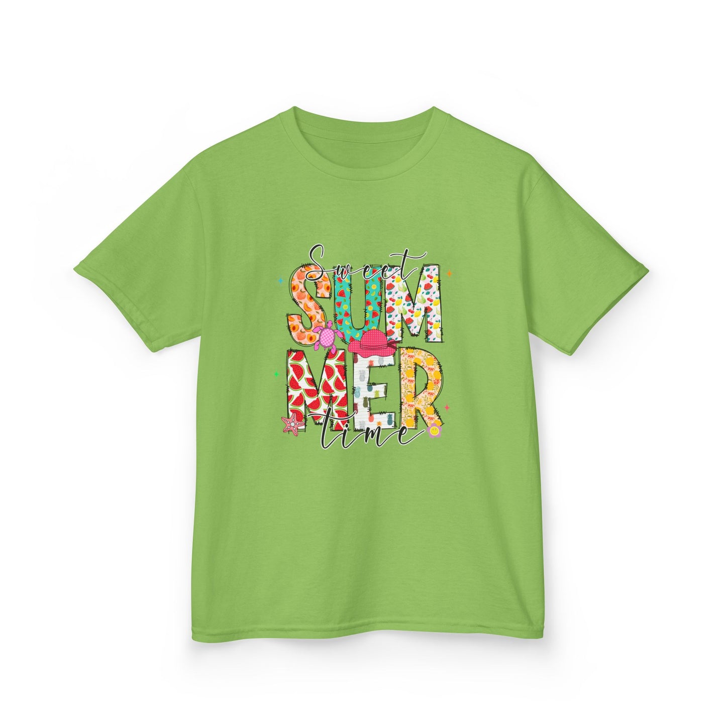 Kids Summer Vibes Tee – Colorful Floral "Summer Time" Graphic