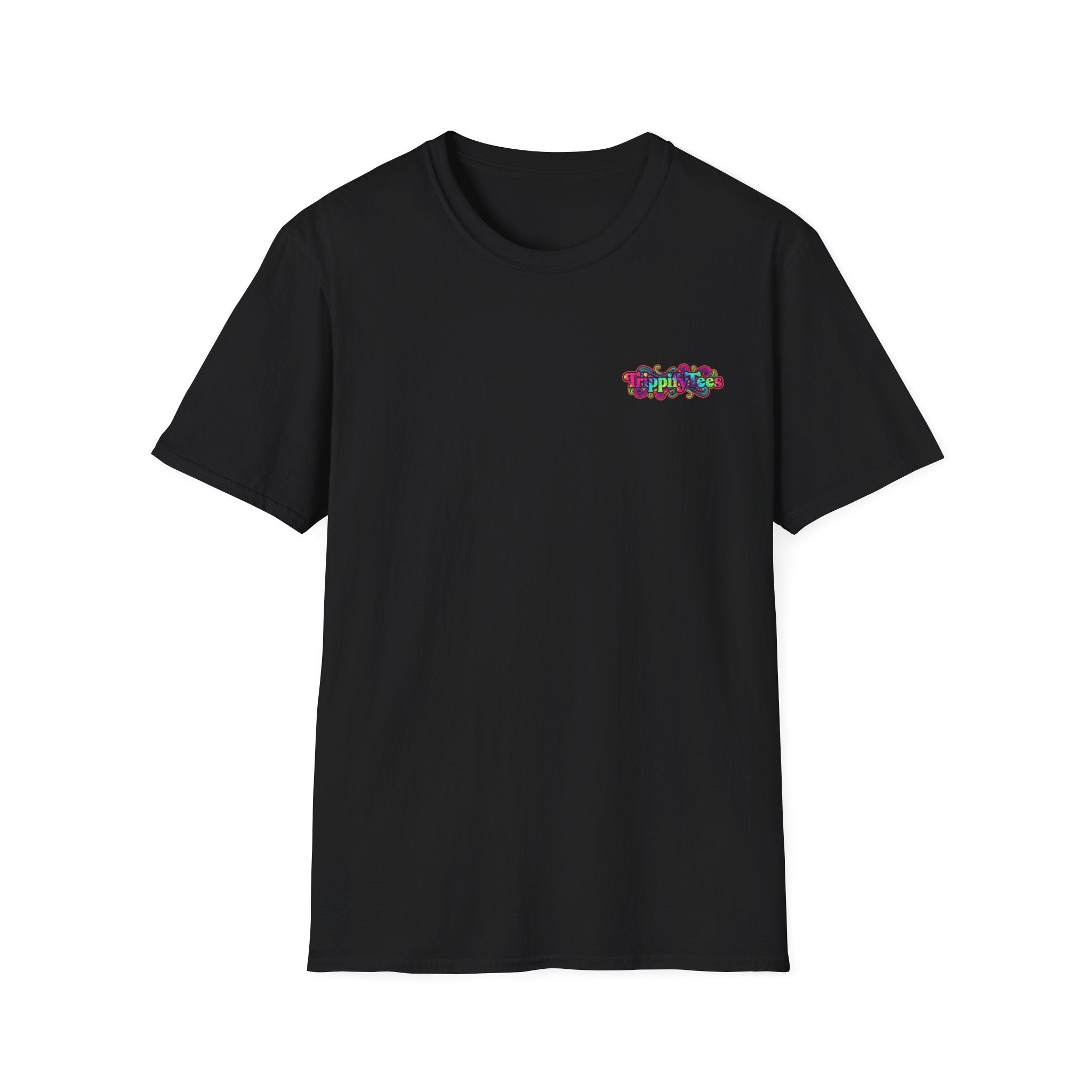Tie Dye Cat Graphic T-Shirt — Colorful Mini Logo Tee