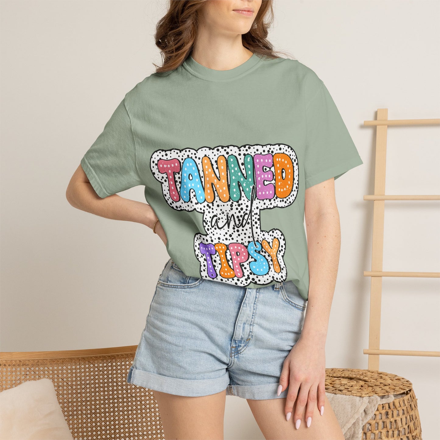 Tanned & Tipsy Mom T-Shirt — Summer Funny Tee