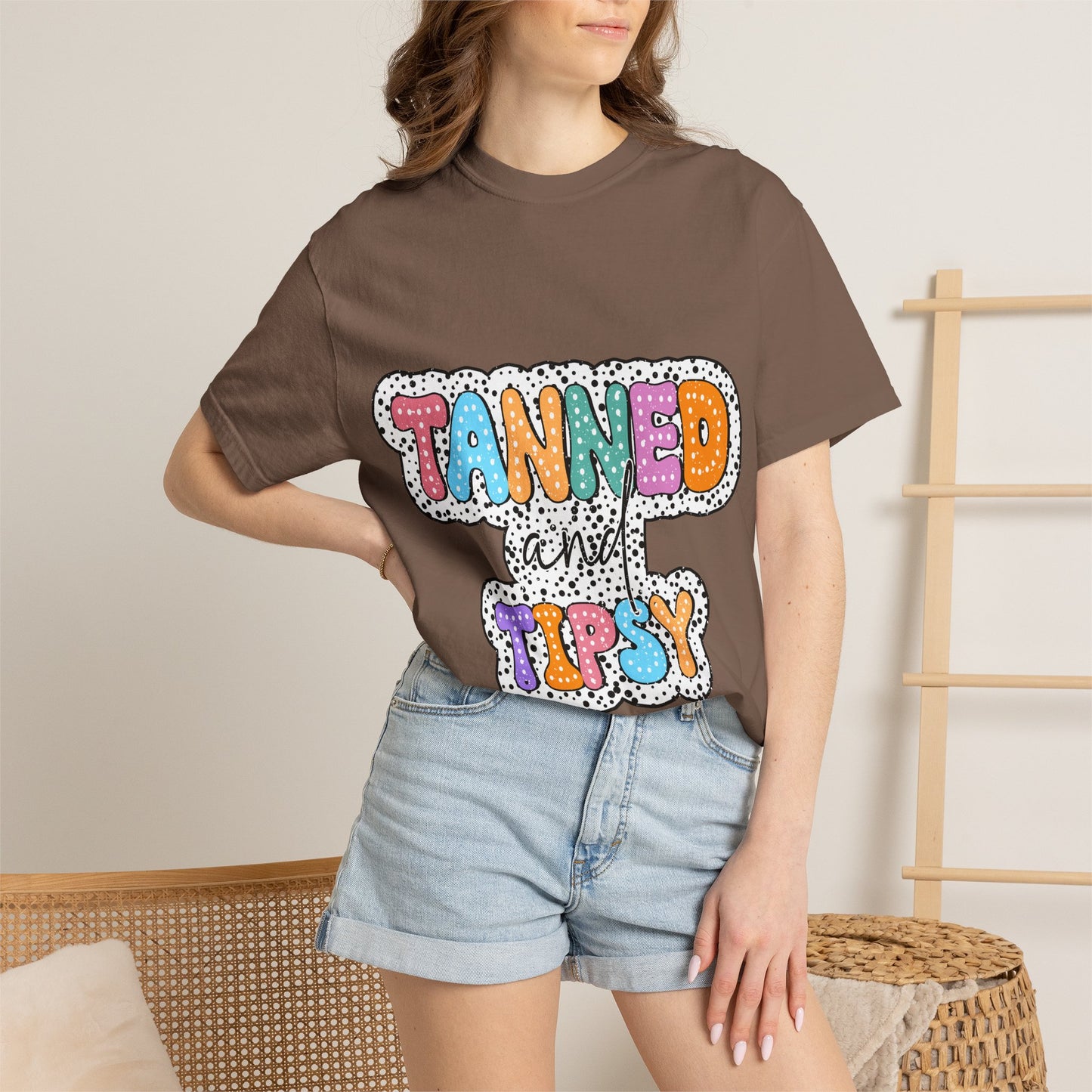 Tanned & Tipsy Mom T-Shirt — Summer Funny Tee