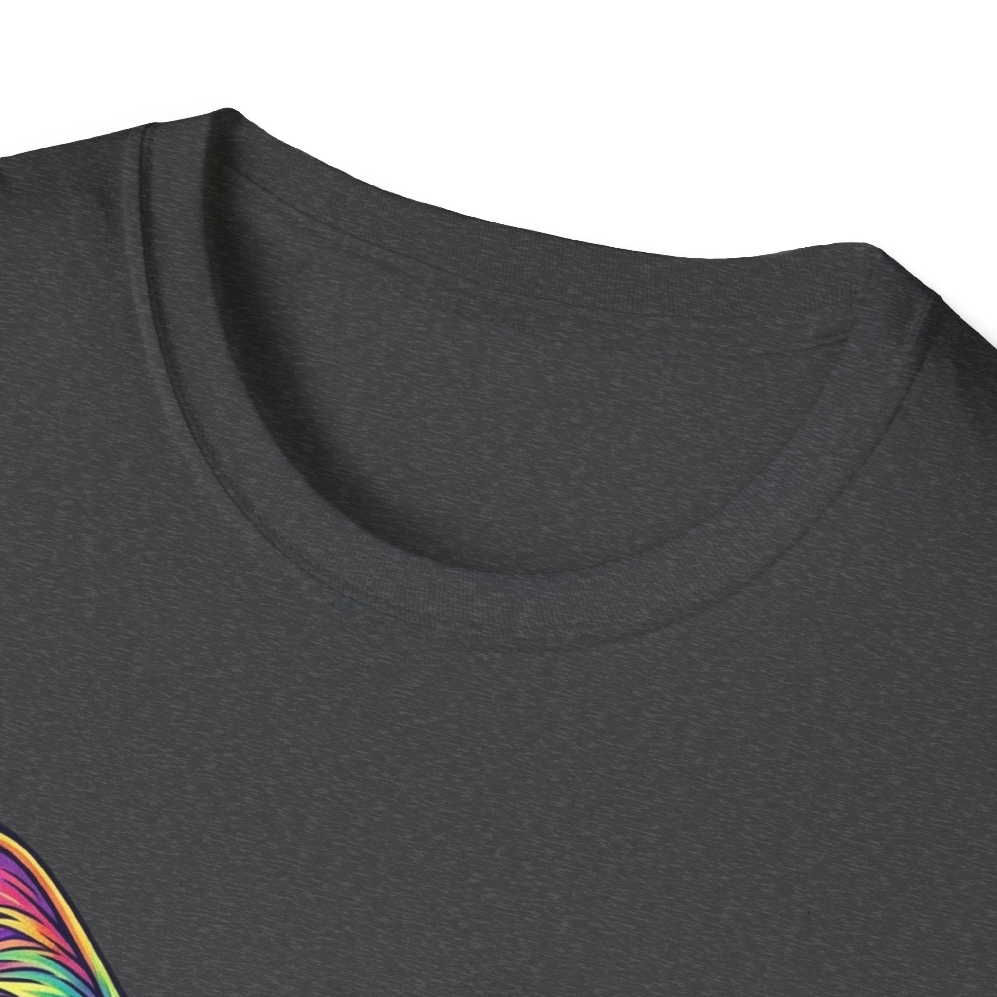 Colorful Psychedelic Cat T-Shirt — Vibrant Rainbow Cat Portrait Tee