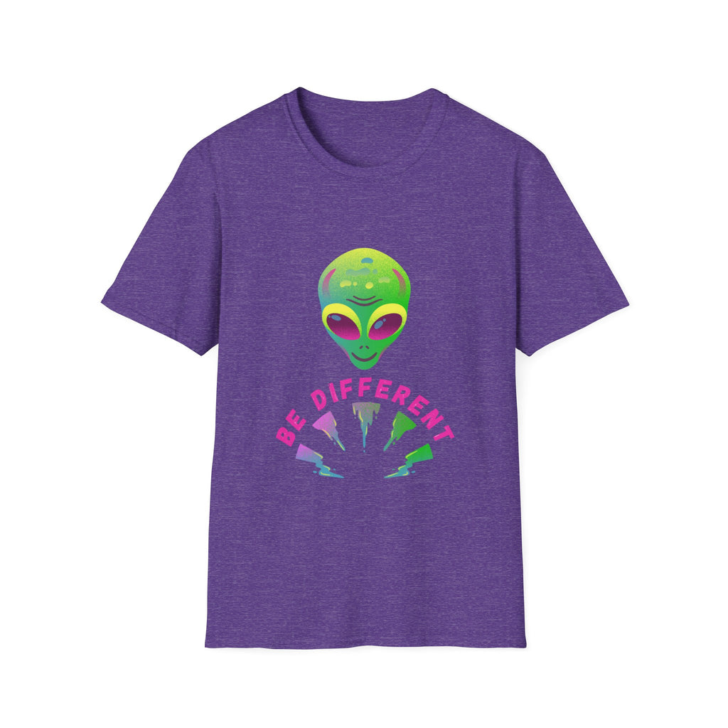 Alien "Be Different" T-Shirt — Colorful Retro UFO Graphic Tee