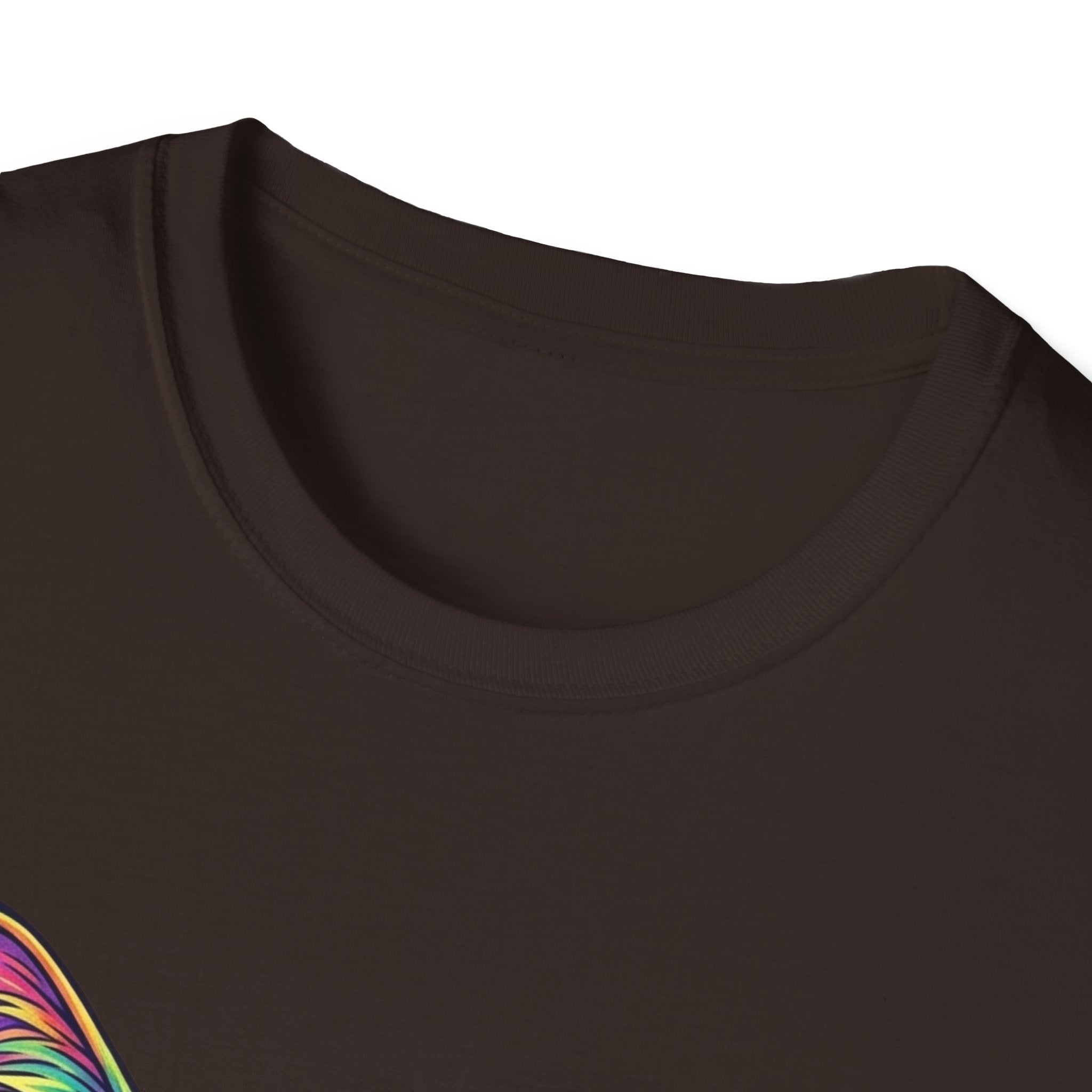 Colorful Psychedelic Cat T-Shirt — Vibrant Rainbow Cat Portrait Tee