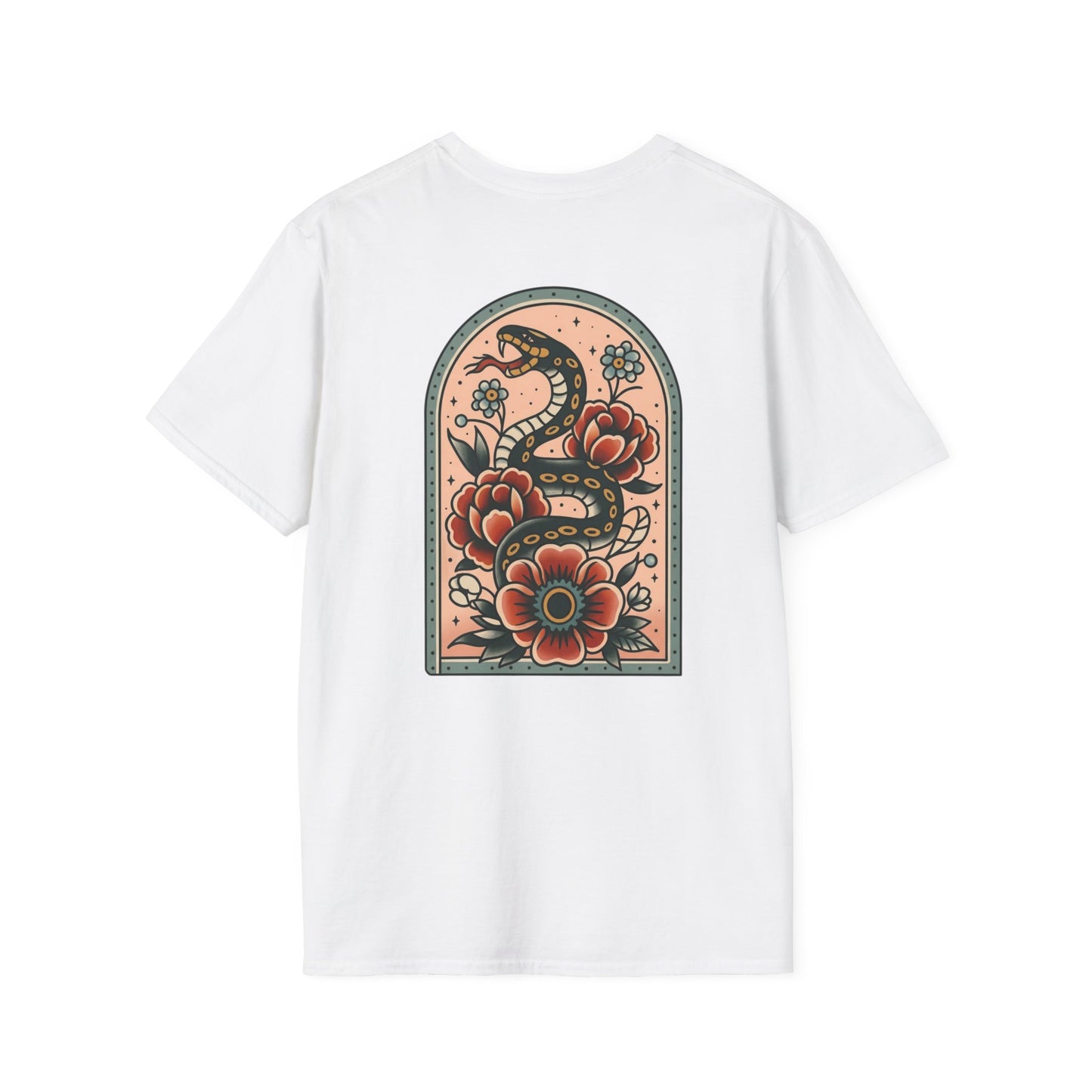 Vintage Snake & Floral Tattoo T-Shirt